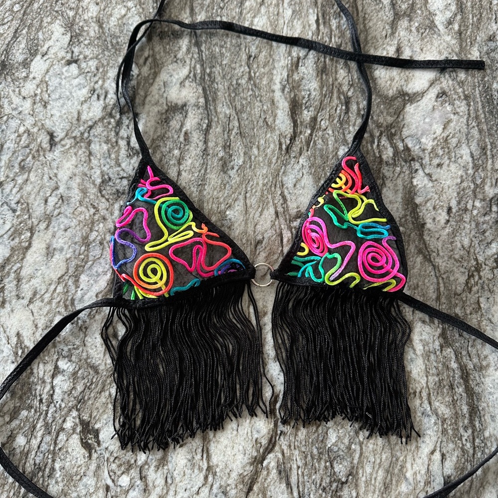 Electric by Mar fringe triangle top